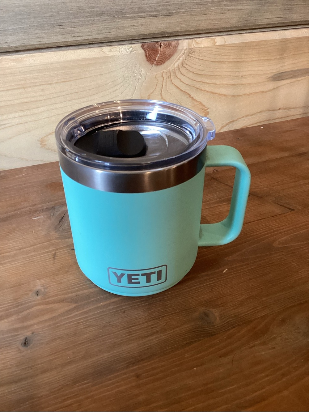 Yeti Seafoam Green Insulated Mug with Clear Lid